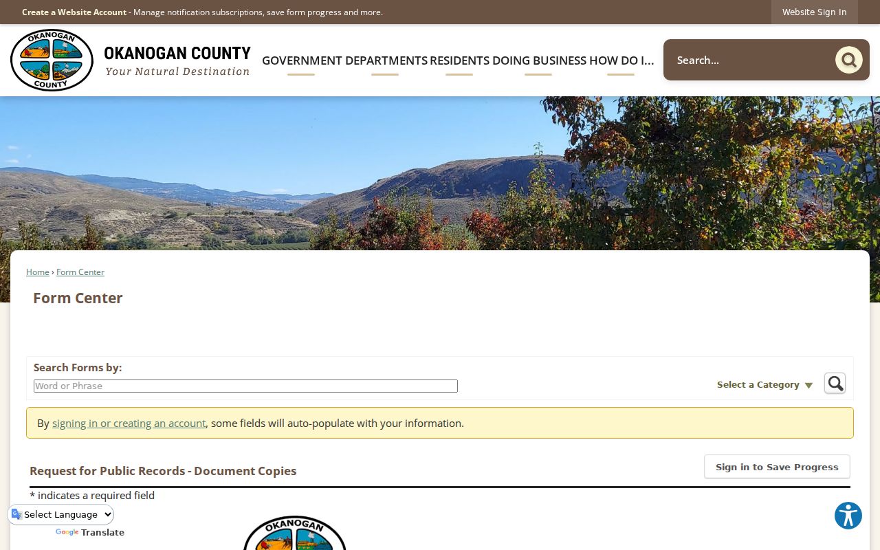 Okanogan County District Court public record copy request form