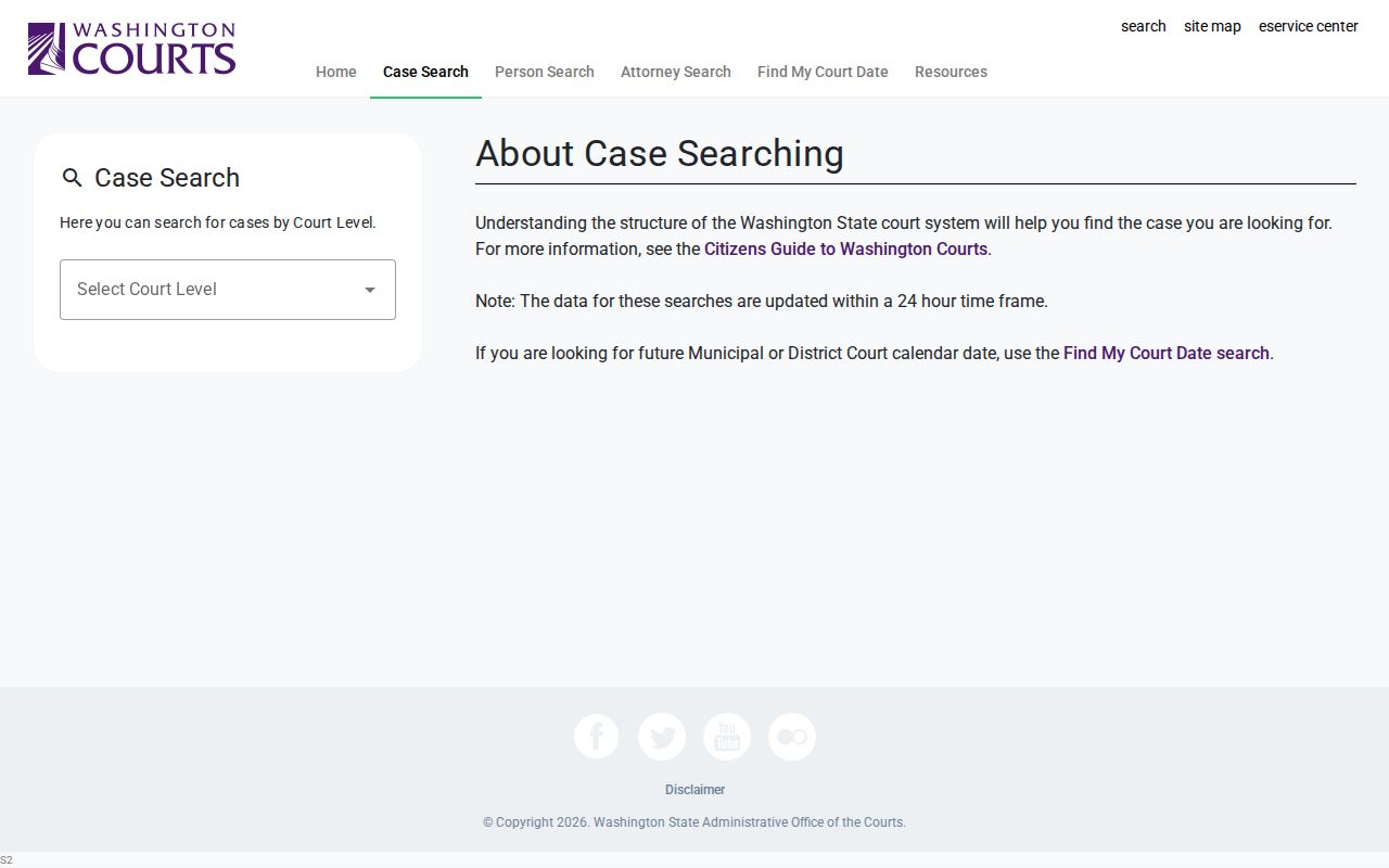 Okanogan County court docket statewide case filters